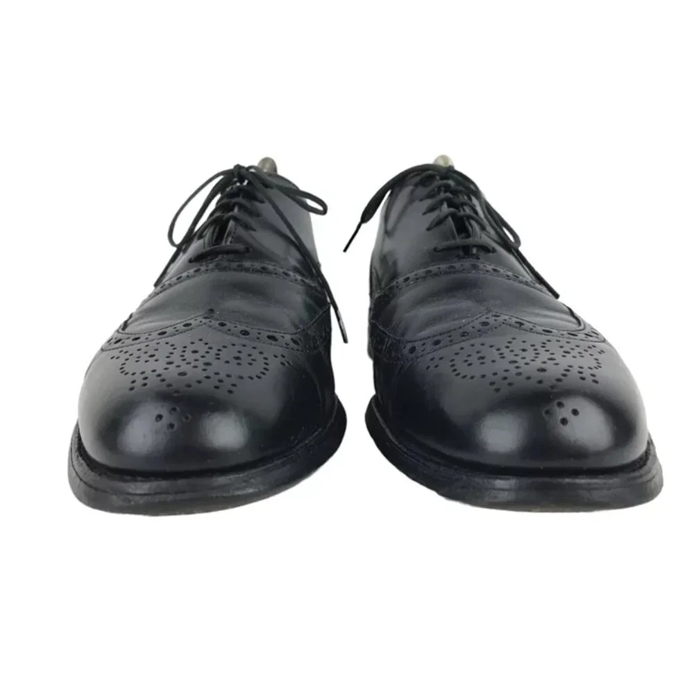 Unbranded Mens Black‎ Leather Almond Toe Lace Up Oxford Dress Shoes Size US 7.5
